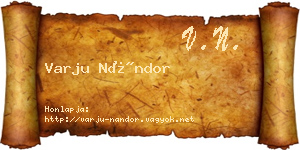 Varju Nándor névjegykártya